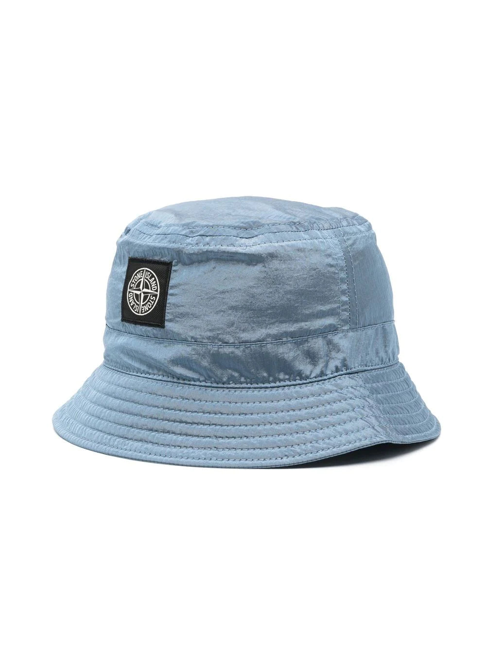 STONE ISLAND KIDS Compass Patch Nylon Bucket Hat Blue  display picture 3