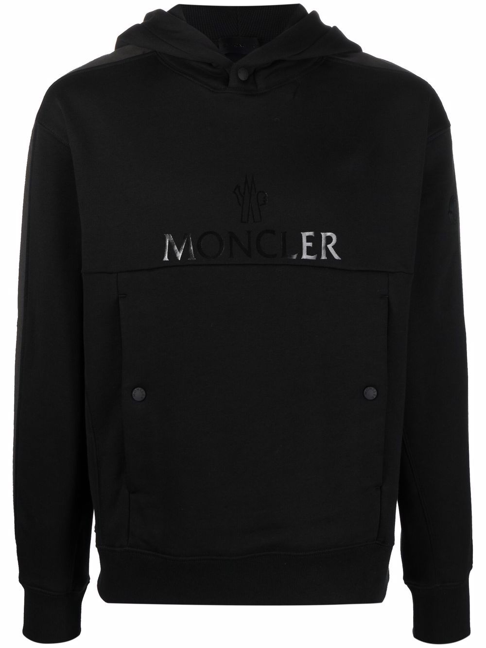 MONCLER Logo Print Hoodie Black – MAISONDEFASHION.COM