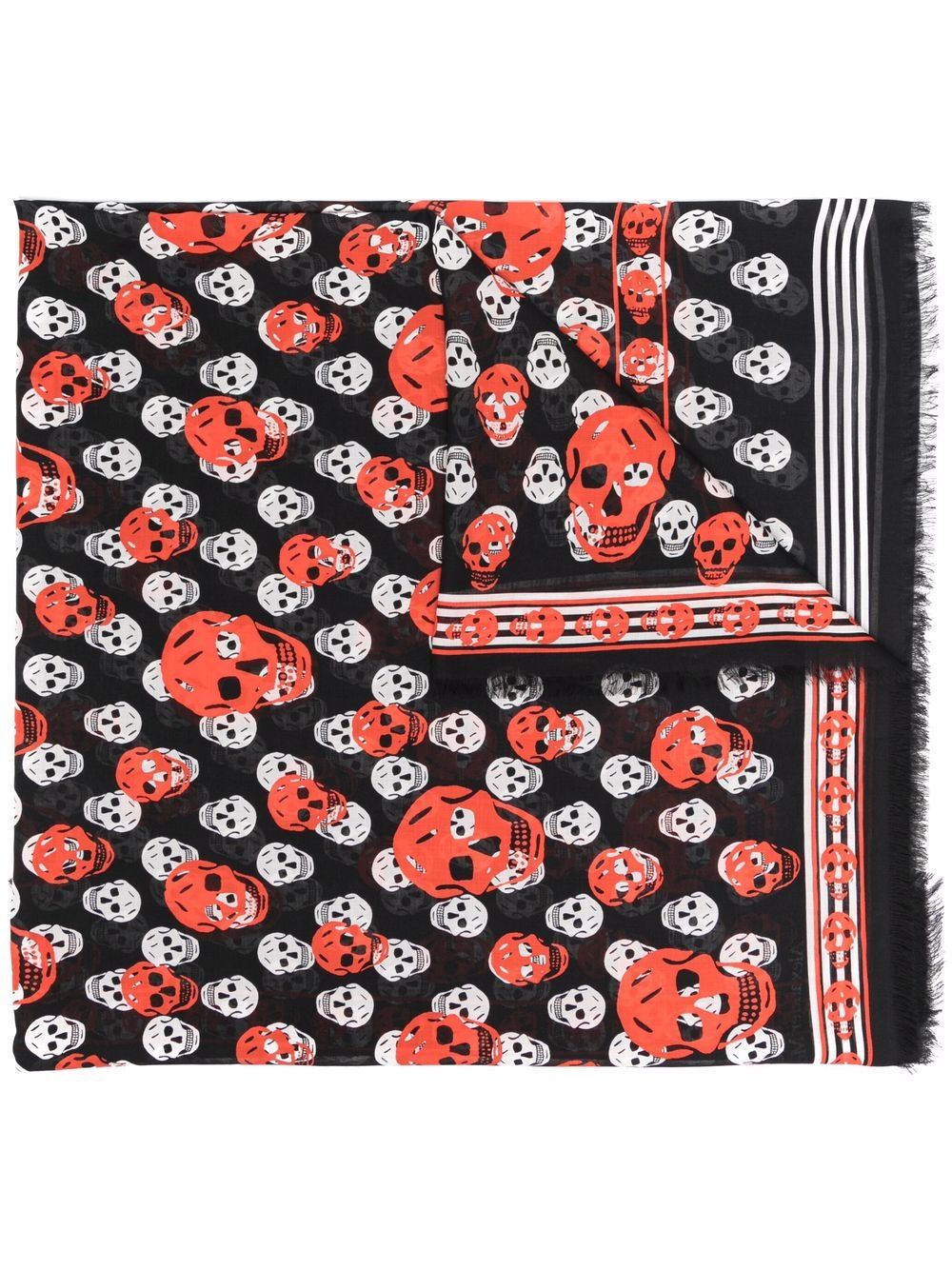 ALEXANDER MCQUEEN Skull Print Frayed Scarf – MAISONDEFASHION.COM