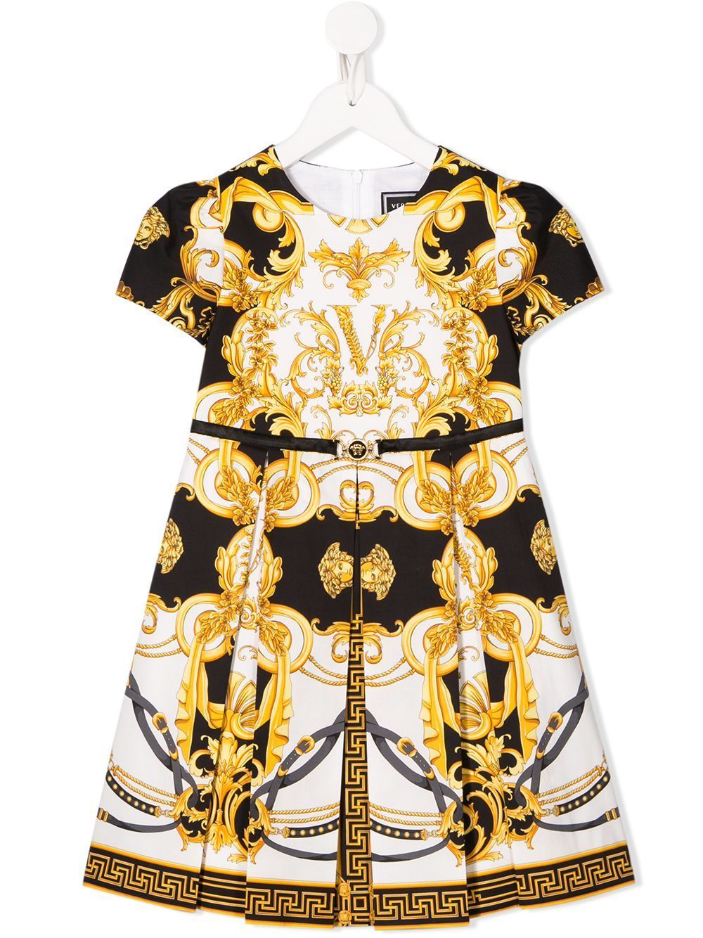 VERSACE KIDS Baroque Print Strap Dress Black/Gold Maison De Fashion –  MAISONDEFASHION.COM