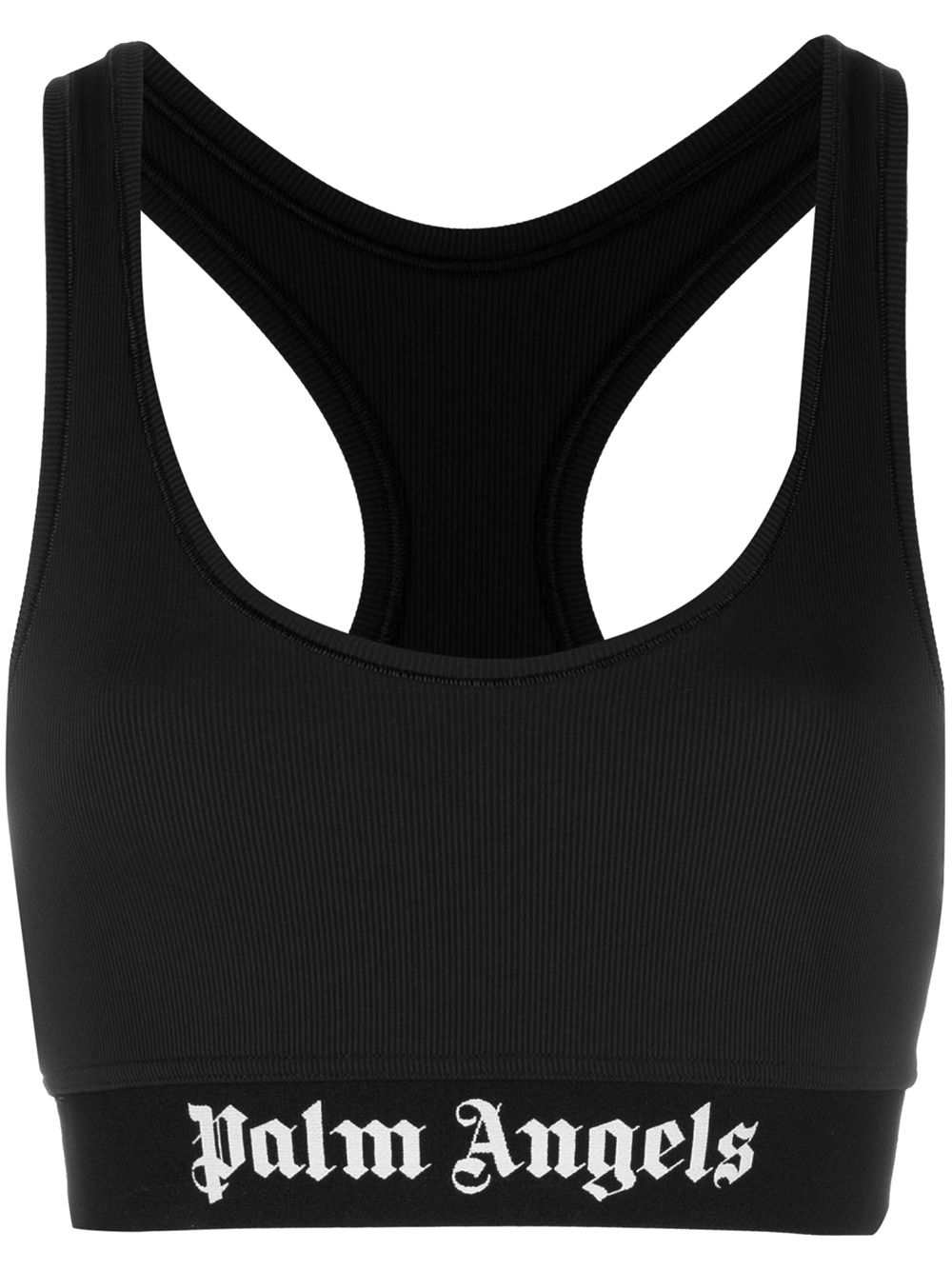 PALM ANGELS WOMEN Logo Sports Bra Black - MAISONDEFASHION.COM