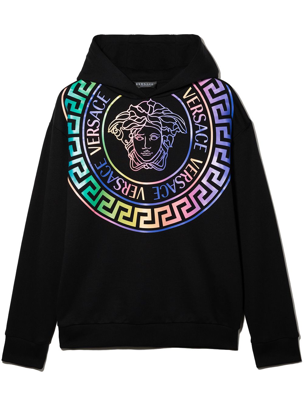 VERSACE KIDS Medusa-head motif hoodie Black –