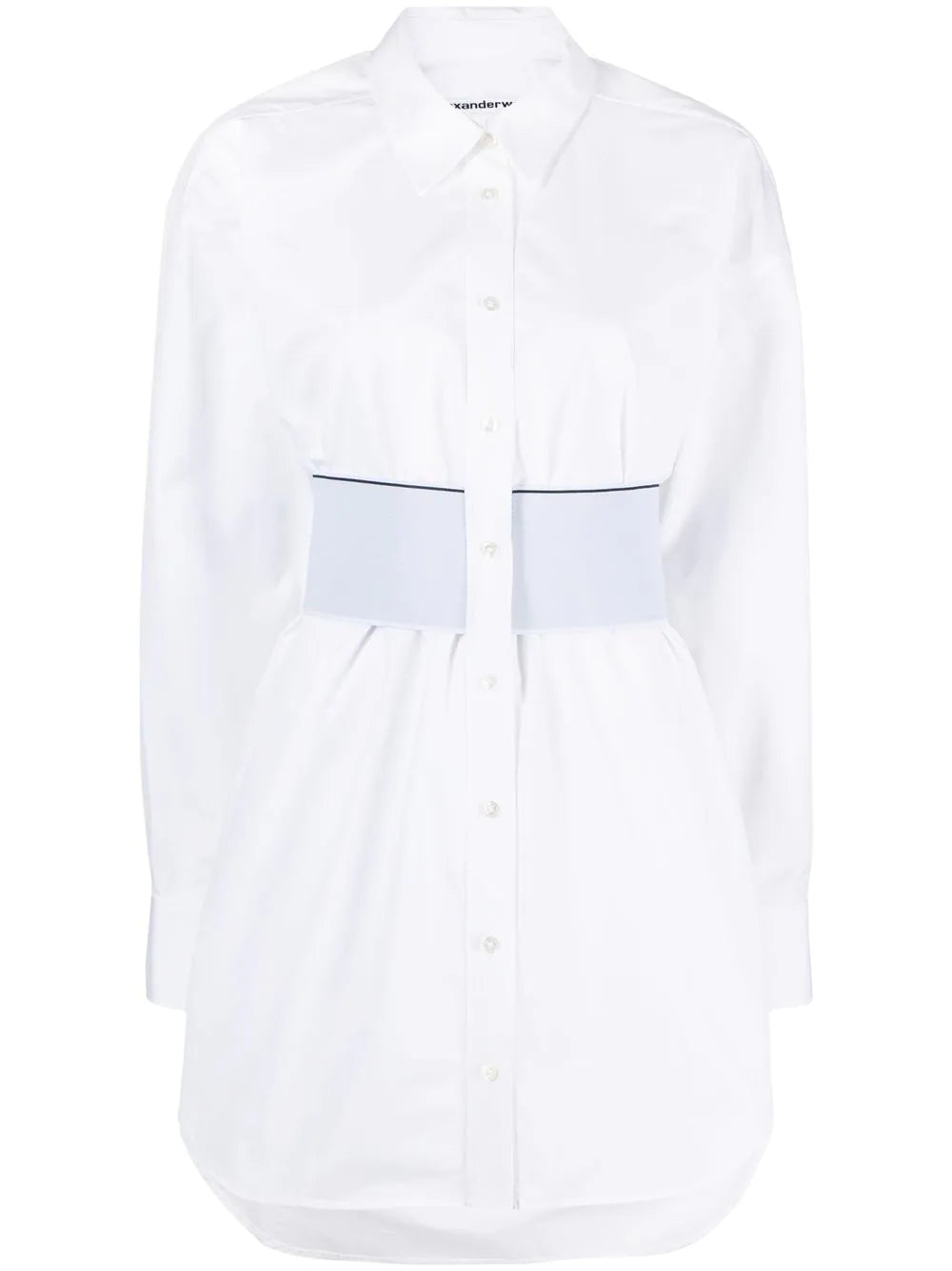 ALEXANDER WANG WOMEN Elastic Shirt Dress White  MAISONDEFASHION.COM