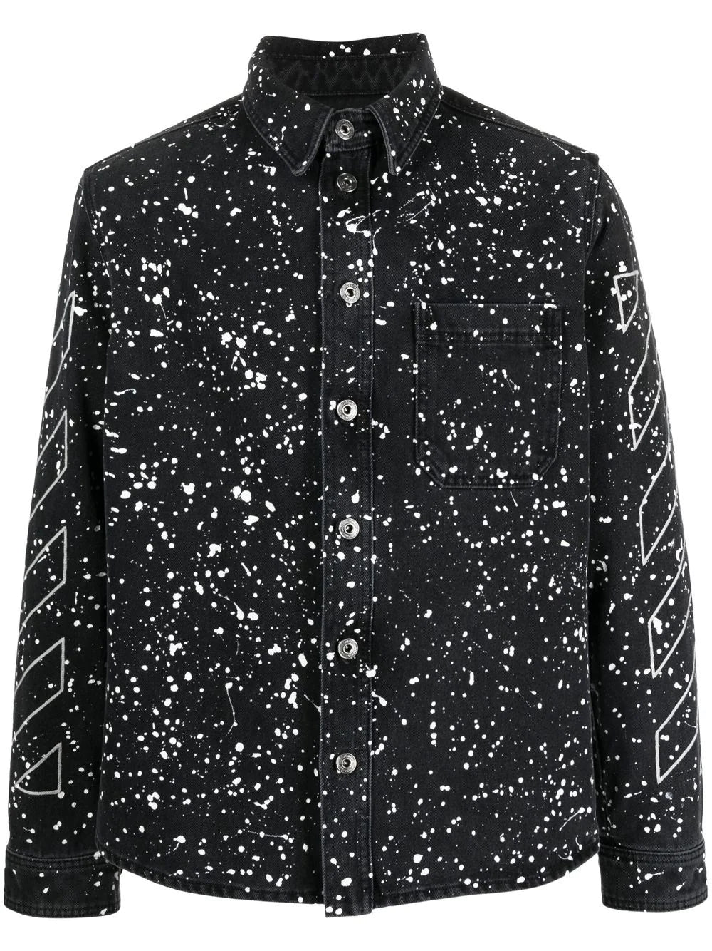 OFF WHITE Diag Outline Paint デニムパンツ OFF-WHITE Diag Outline Paint Denim Shirt Black/White