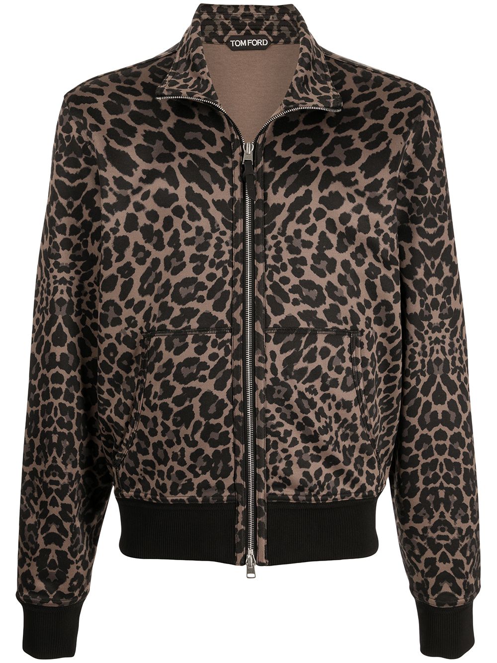 Leather Jacket Mens Leopard Print Bomber Jacket TOM FORD Leopard