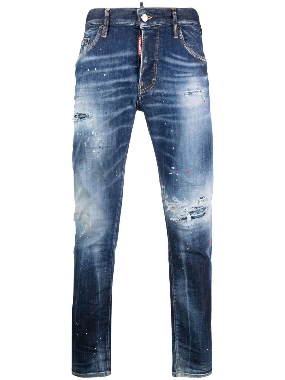 DSQUARED2 1964 Patch Skater Jeans Blue – MAISONDEFASHION.COM