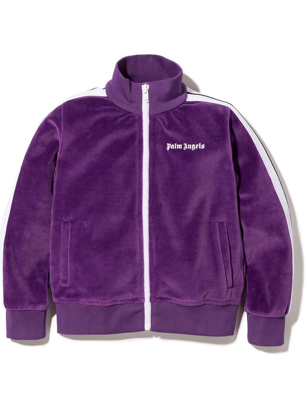 PALM ANGELS KIDS Side-stripe track jacket Purple