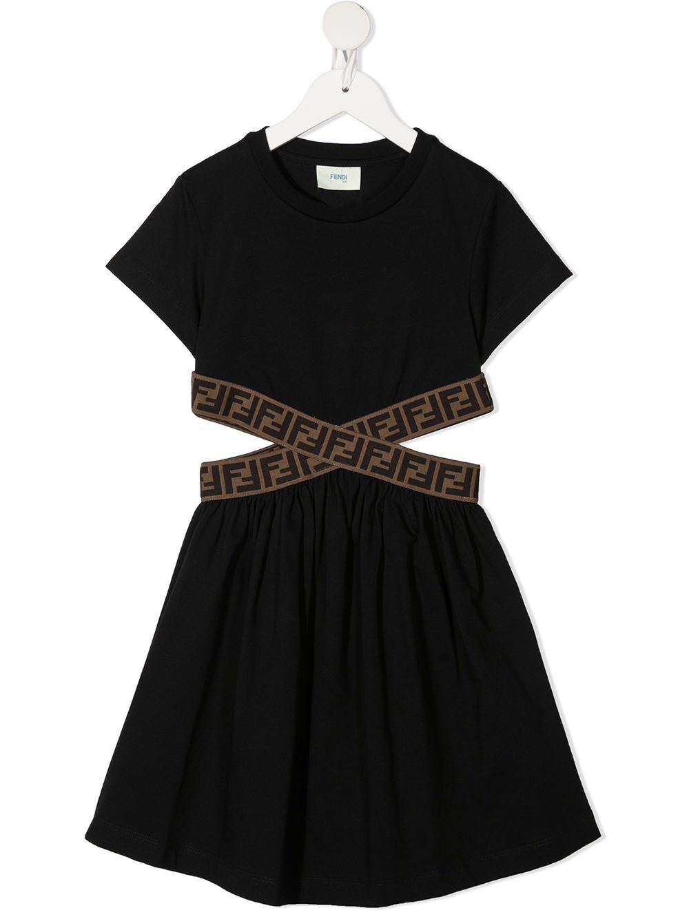 FENDI KIDS Cutout Detail Dress Black FENDI KIDS Cutout Detail Dress Black