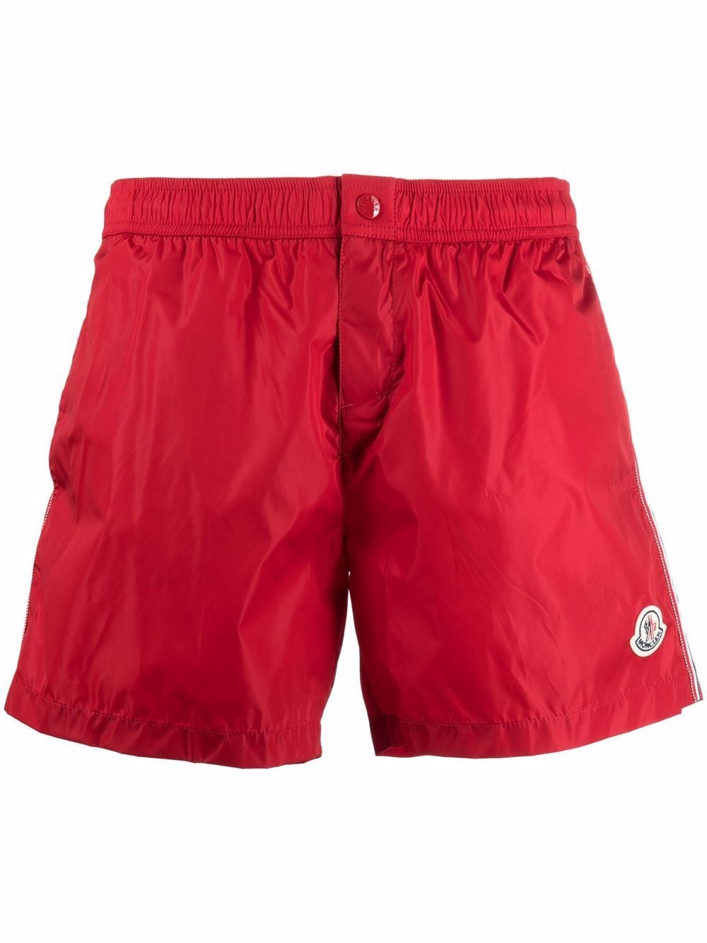 MONCLER Logo Patch Swim Shorts Red – MAISONDEFASHION.COM