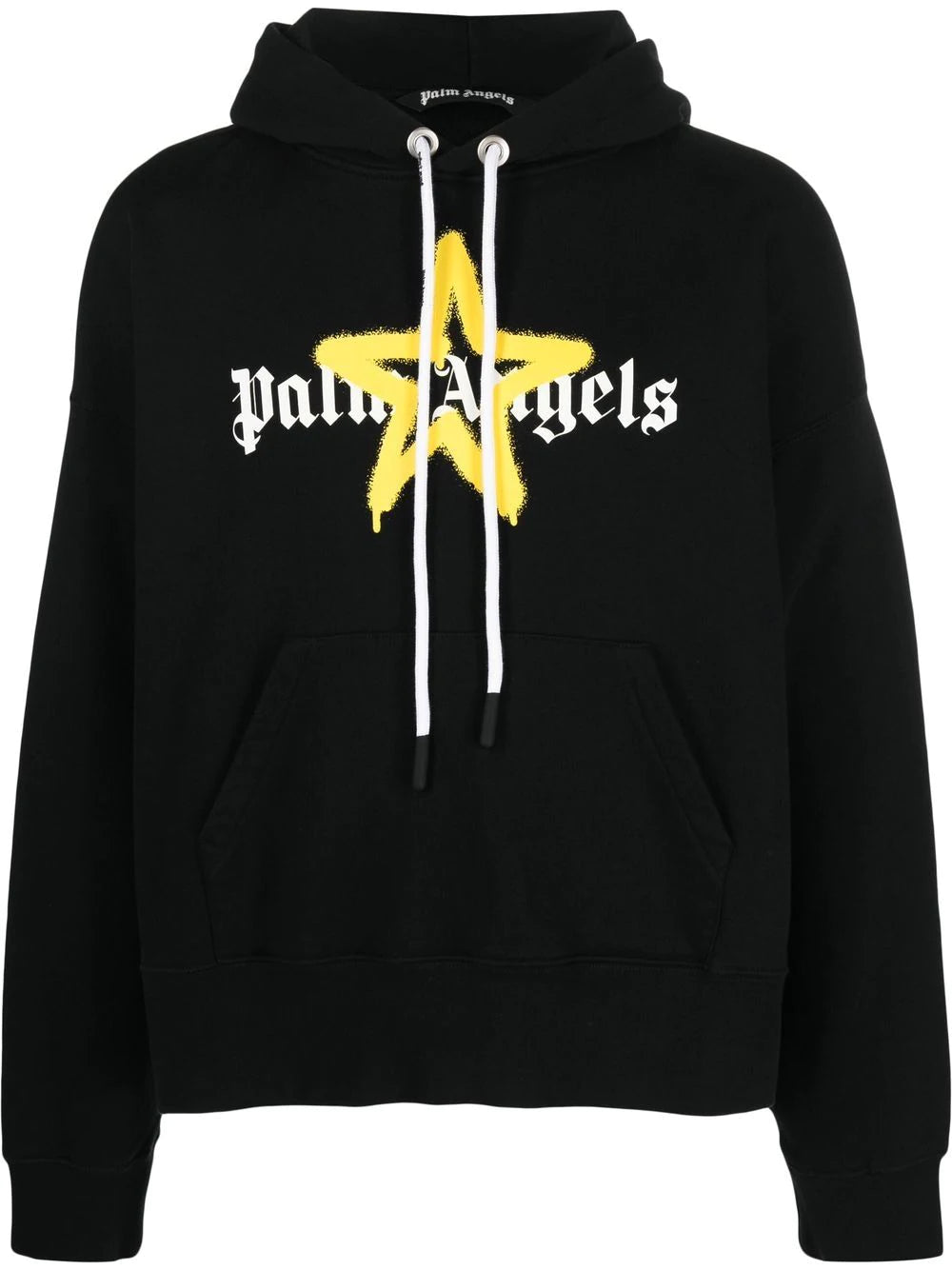PALM ANGELS Star Sprayed Hoodie Black/Yellow