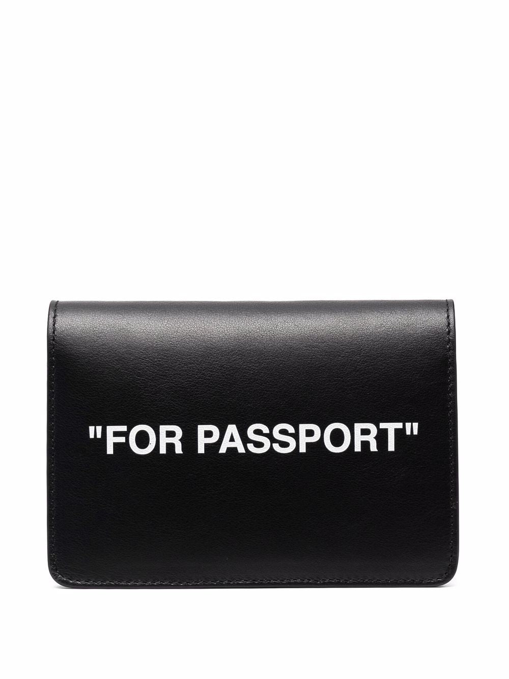 OFF-WHITE Quote Passport Holder Black – MAISONDEFASHION.COM