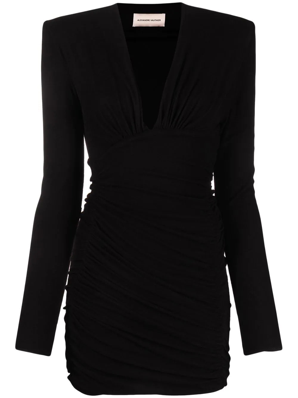 ALEXANDRE VAUTHIER WOMEN V-Neck Mini Dress Black – MAISONDEFASHION.COM