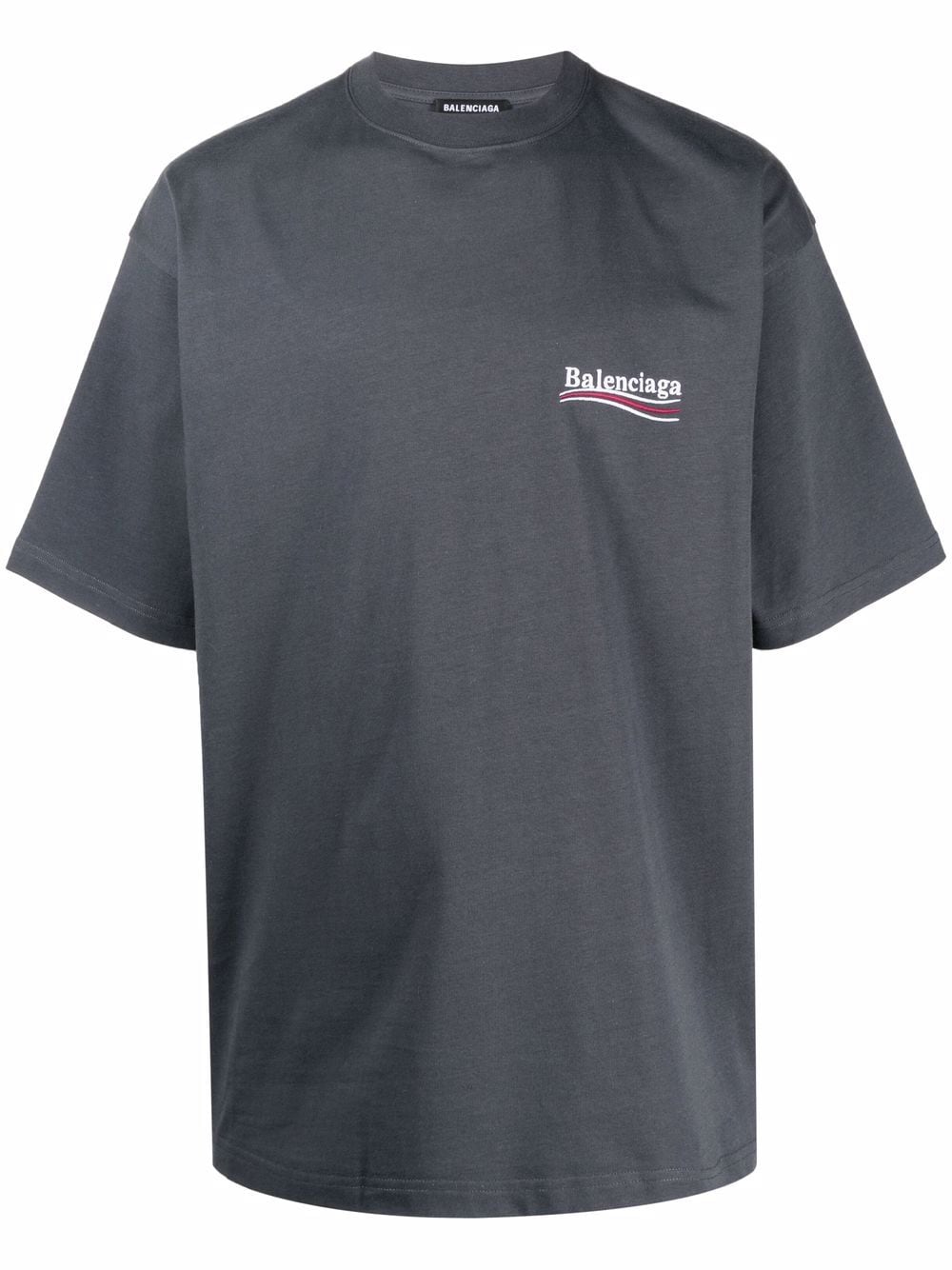 BALENCIAGA Large Fit T-Shirt Dark Grey/White