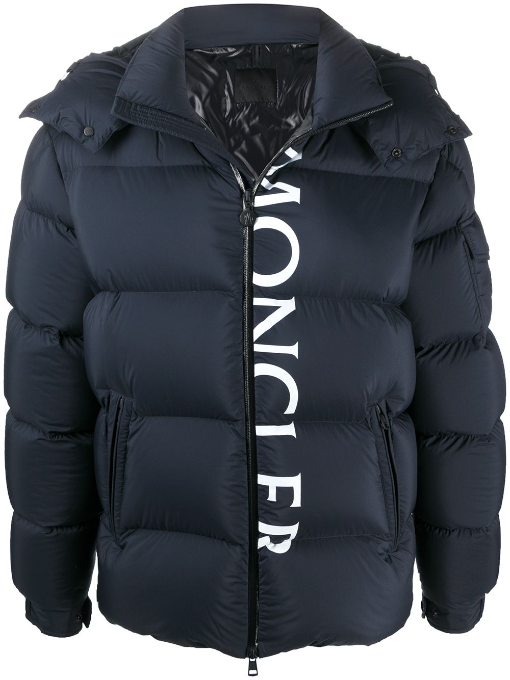 MONCLER logo puffer jacket navy Maison De Fashion