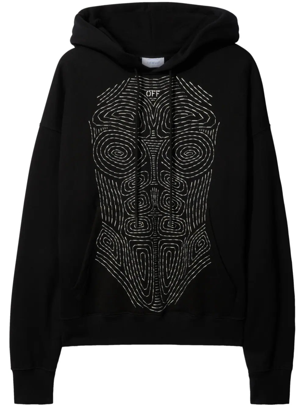 OFF-WHITE Body Stitch Skate Hoodie Black/White