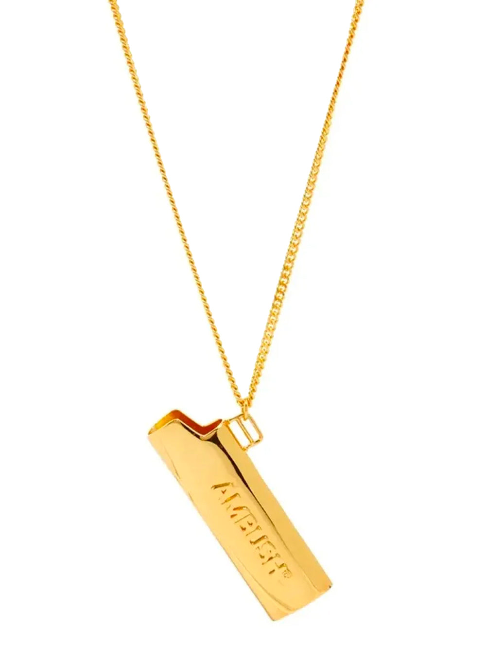 AMBUSH Logo Lighter Case Necklace Gold –