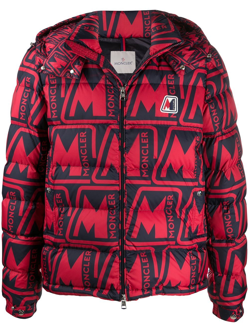 Moncler logo-print padded jacket red/black Maison De Fashion