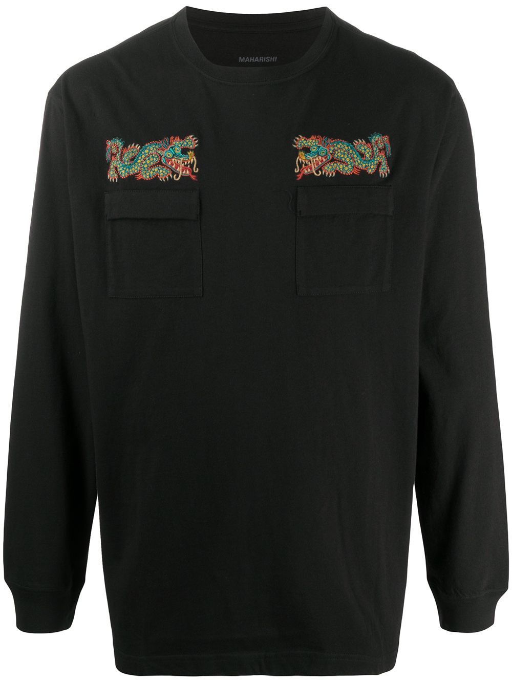 MAHARISHI Liberty Dragon Long Sleeve T-Shirt Black - Maison De Fashion