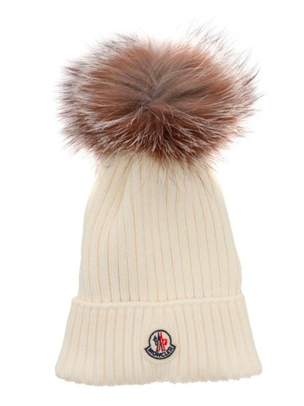 MONCLER KIDS Pom Pom Beanie White –