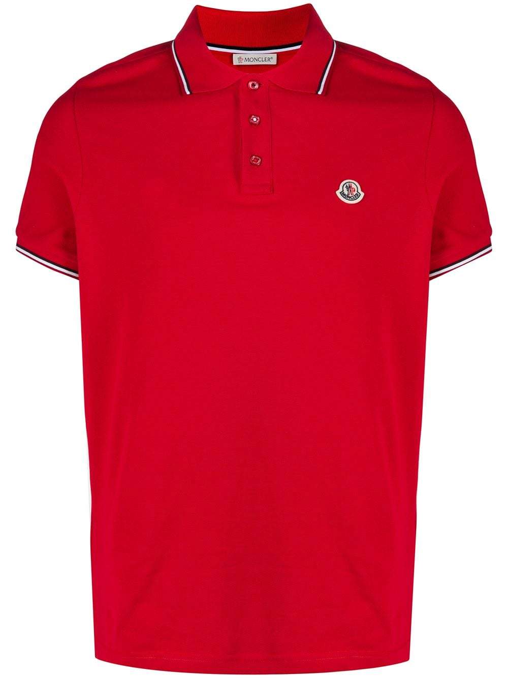 MONCLER logo polo shirt Red - MAISONDEFASHION.COM