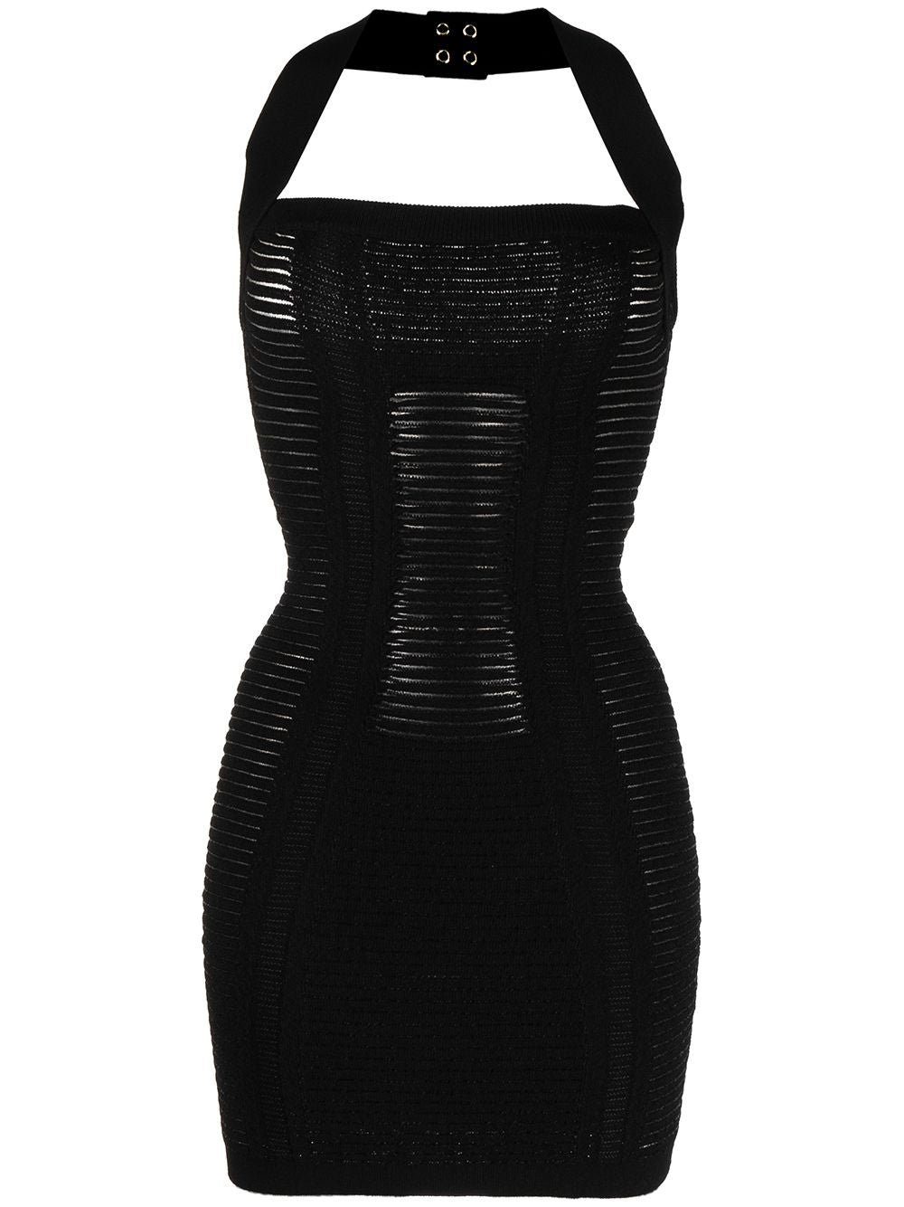 slim fit dress slacks BALMAIN WOMEN Knitted halterneck dress Black – MAISONDEFASHION.COM