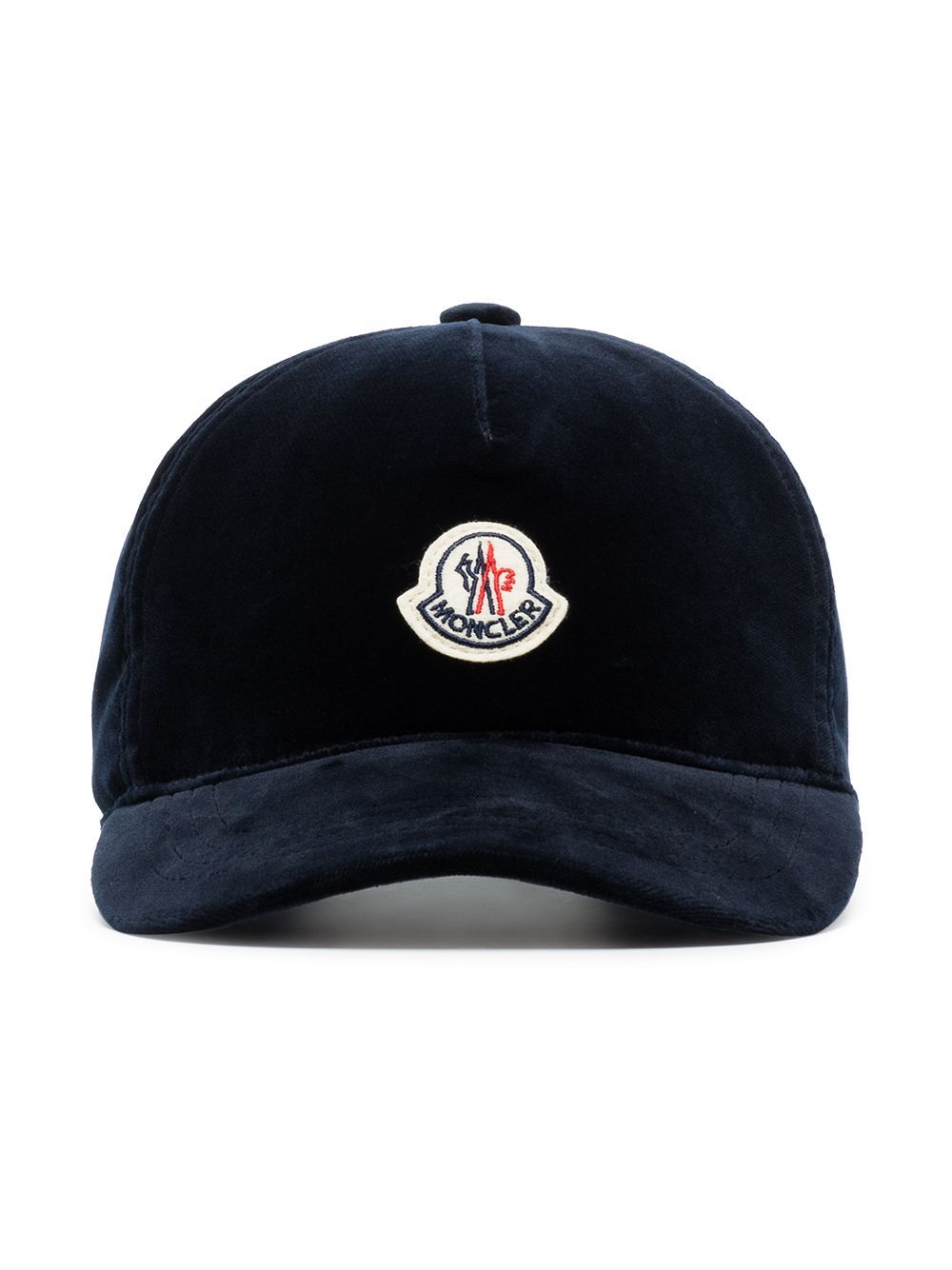 MONCLER ネイビー ベルベットキャップ MONCLER Logo Velvet Cap Navy MAISONDEFASHION.COM