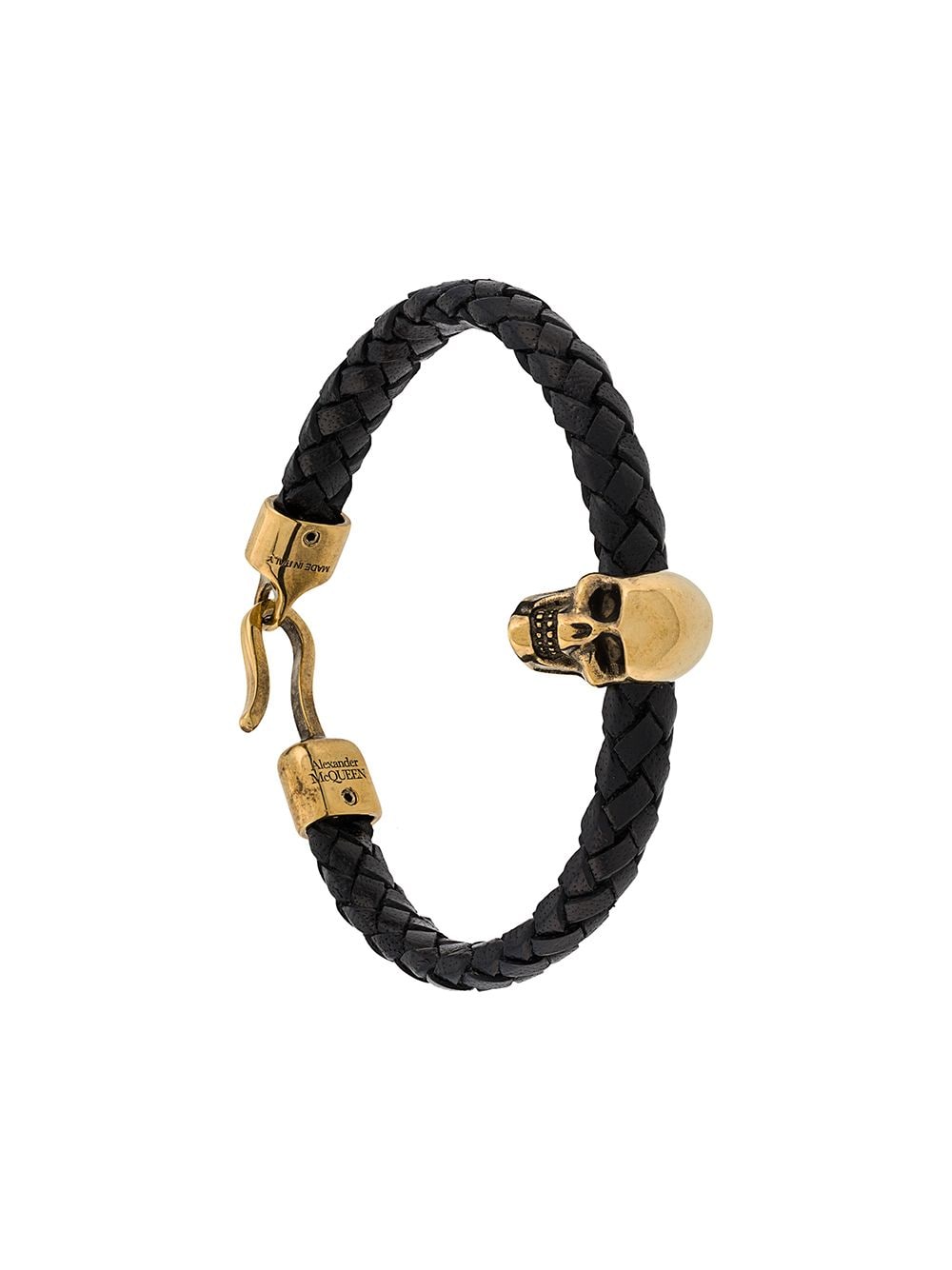 ALEXANDER MCQUEEN Gold Skull Bracelet Black 