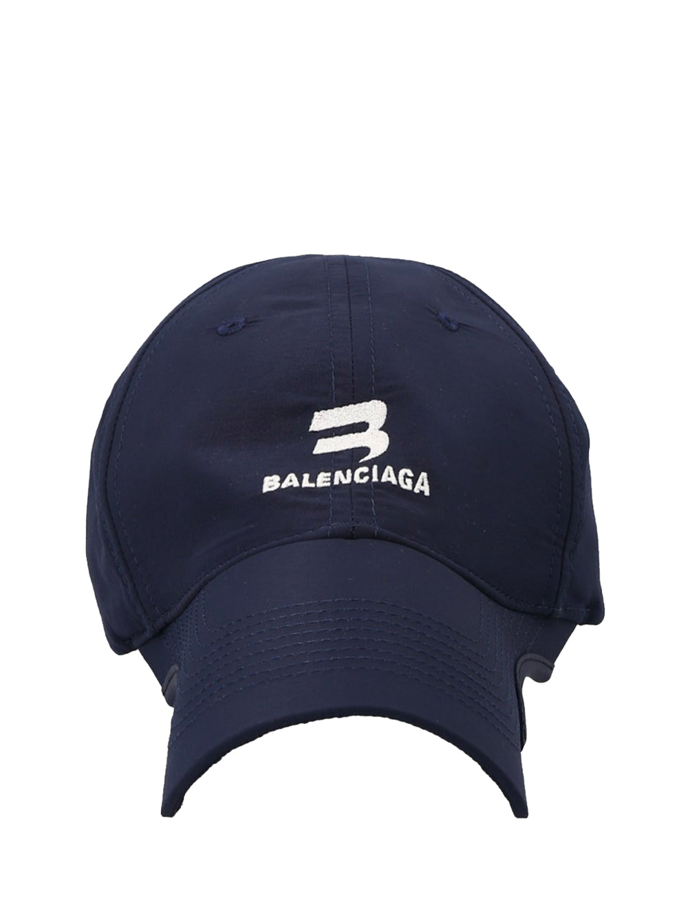 BALENCIAGA Logo Notch Cap Navy – MAISONDEFASHION.COM