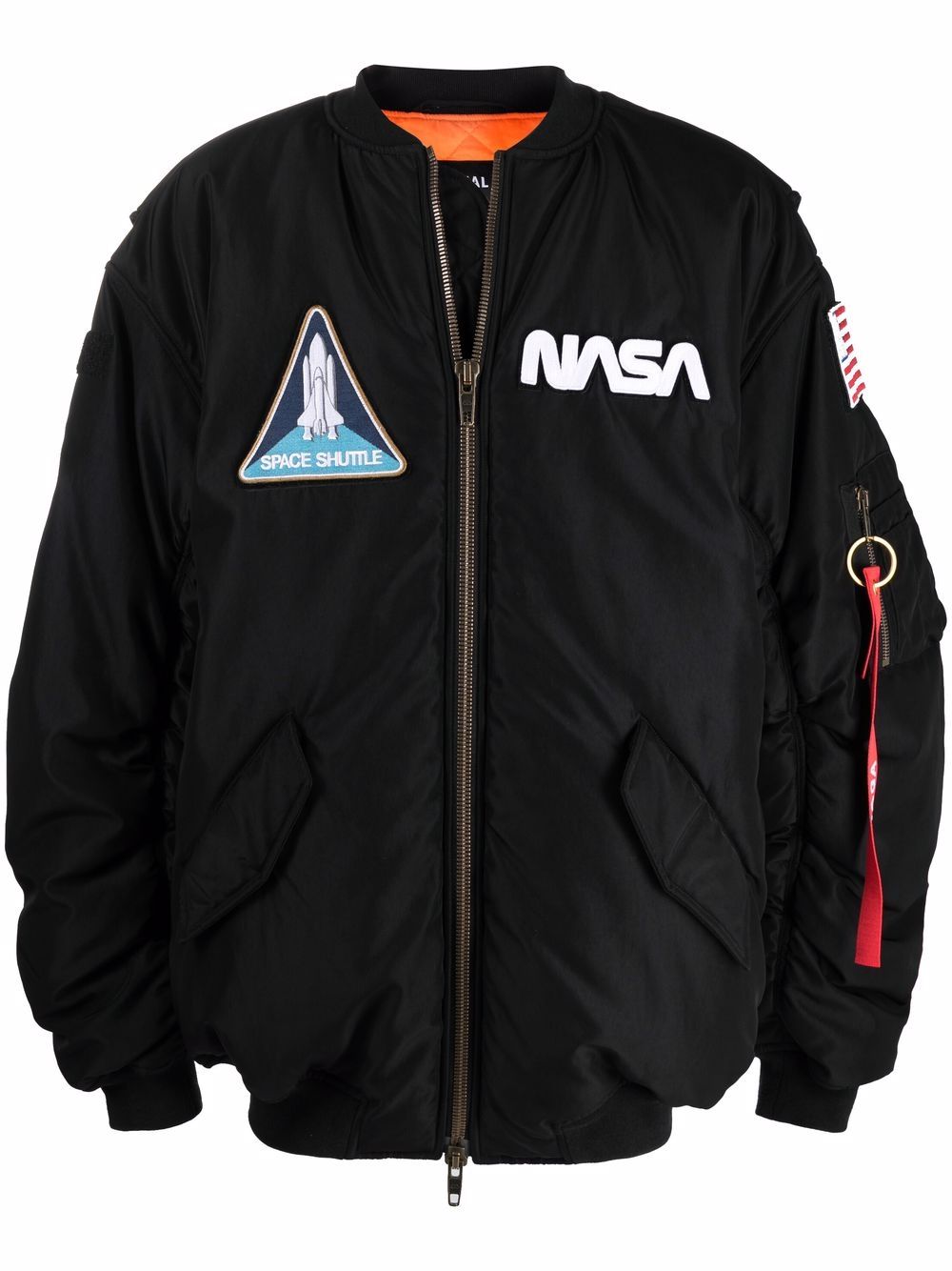 BALENCIAGA NASA Multi Patch Bomber Jacket Black