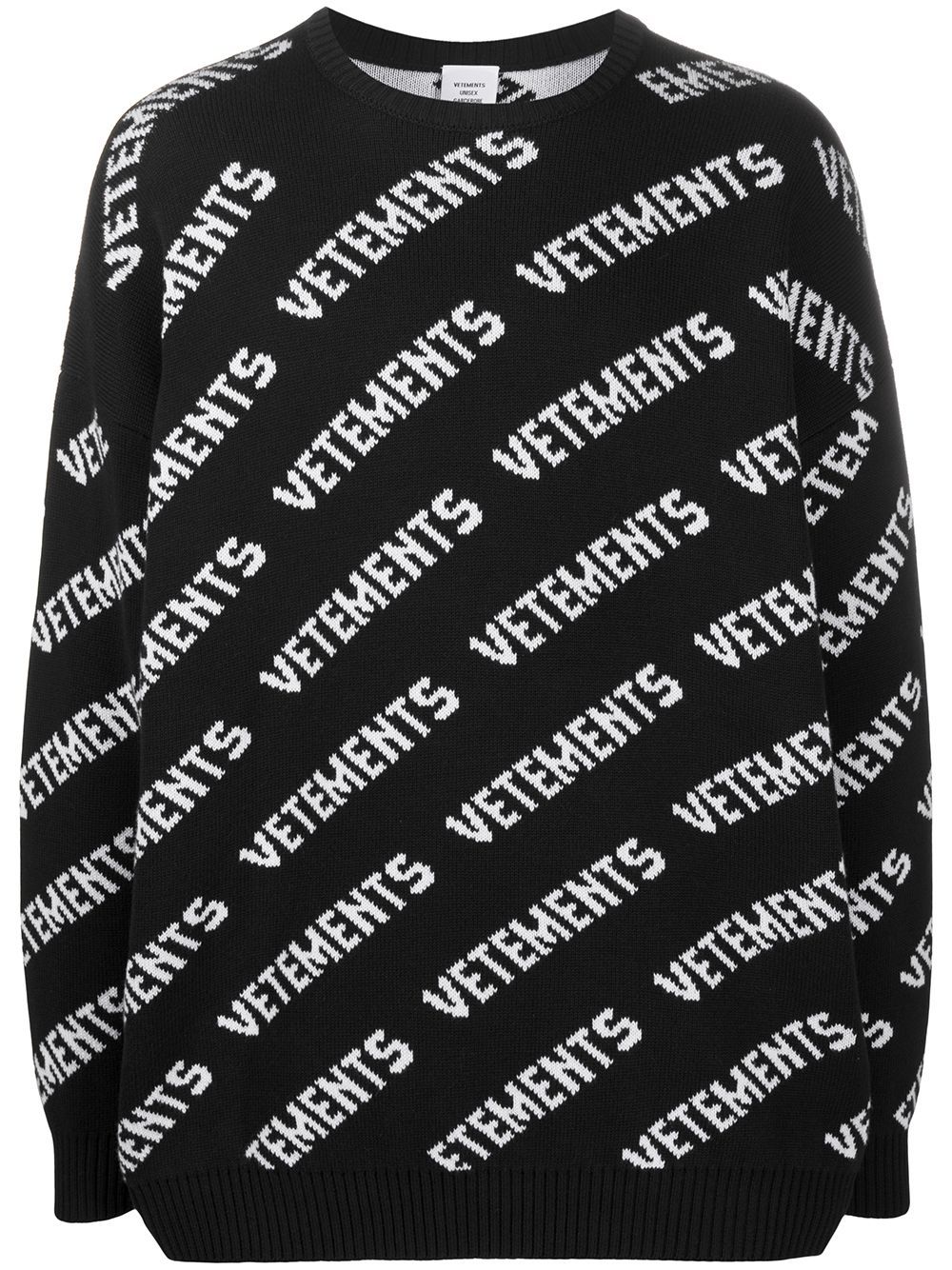 VETEMENTS all over logo knitted sweatshirt Maison De Fashion