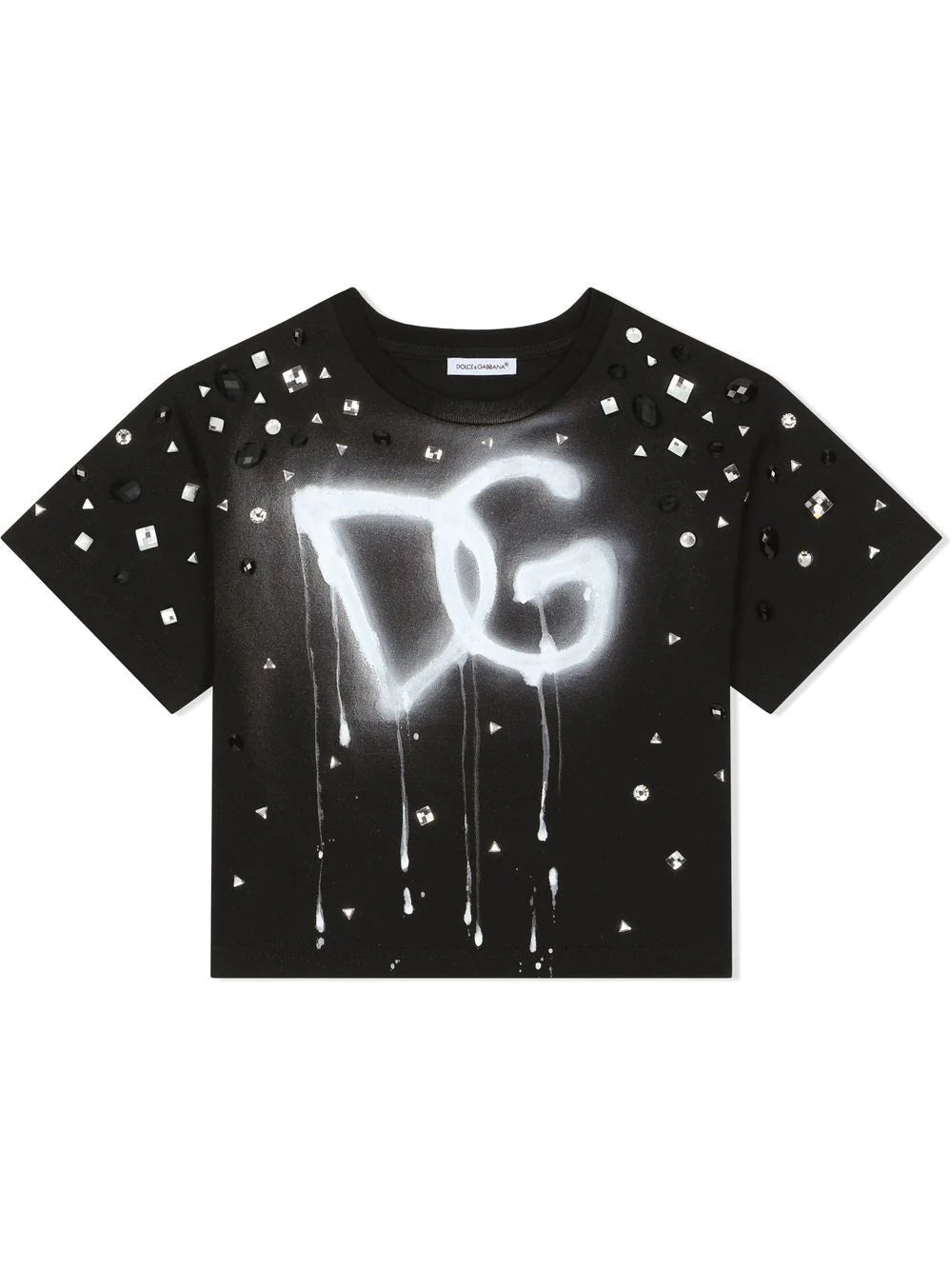 Dolce & Gabbana - Boys Black Cotton Logo T-Shirt | Childrensalon