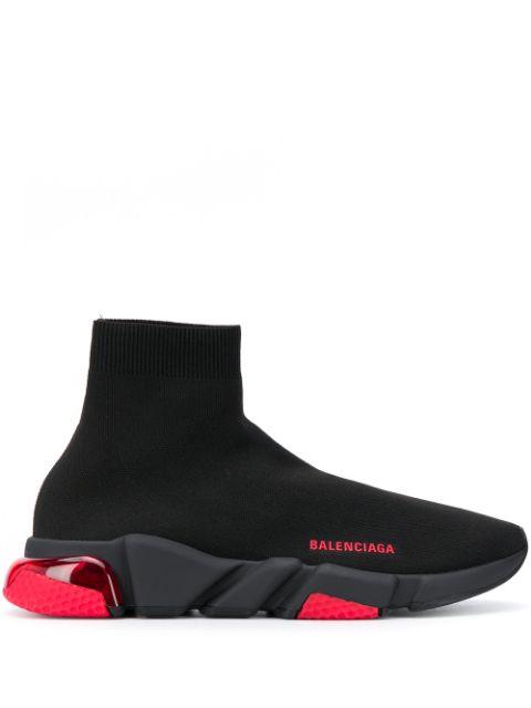 BALENCIAGA Speed LT Clear Sneaker Black/Red –