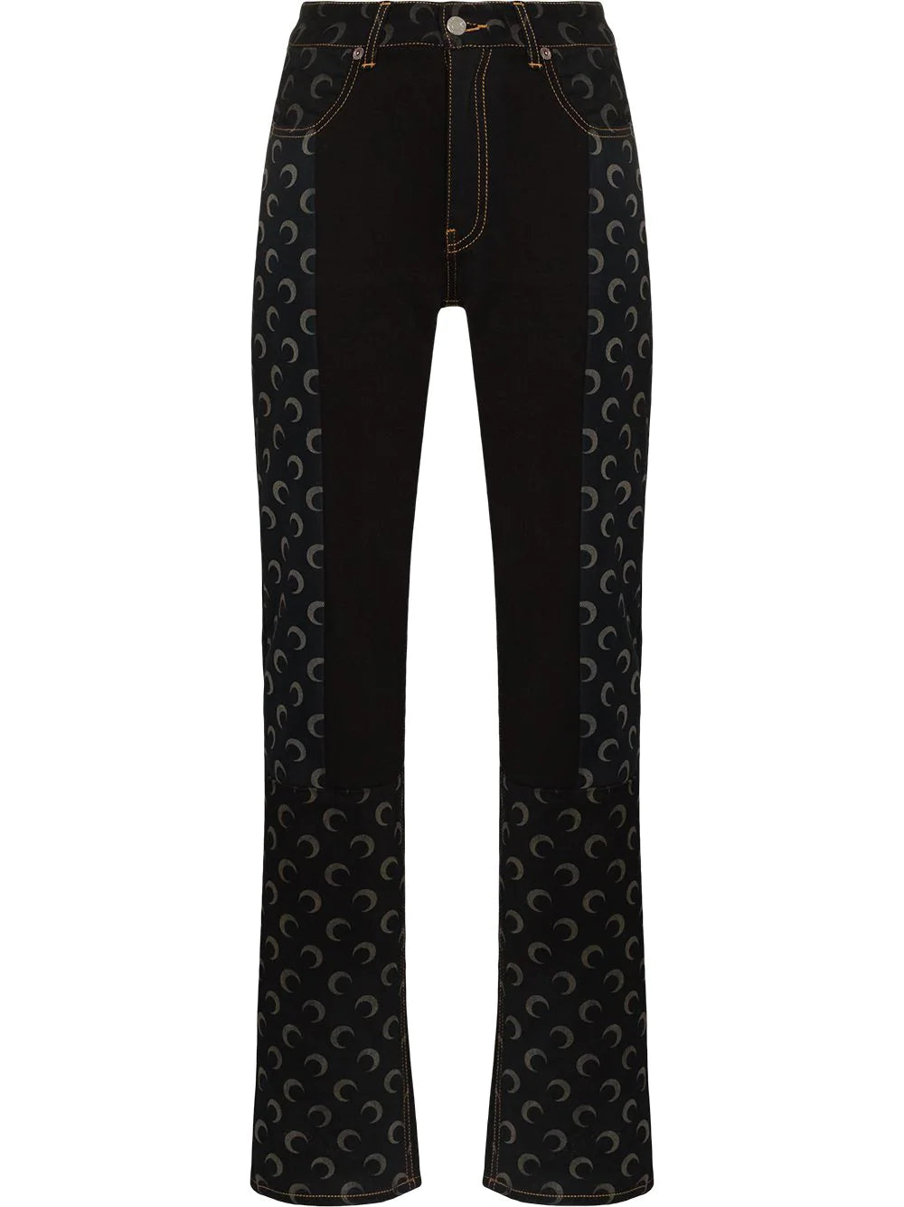 MARINE SERRE WOMEN Moon Denim Straight-Fit Trousers Black