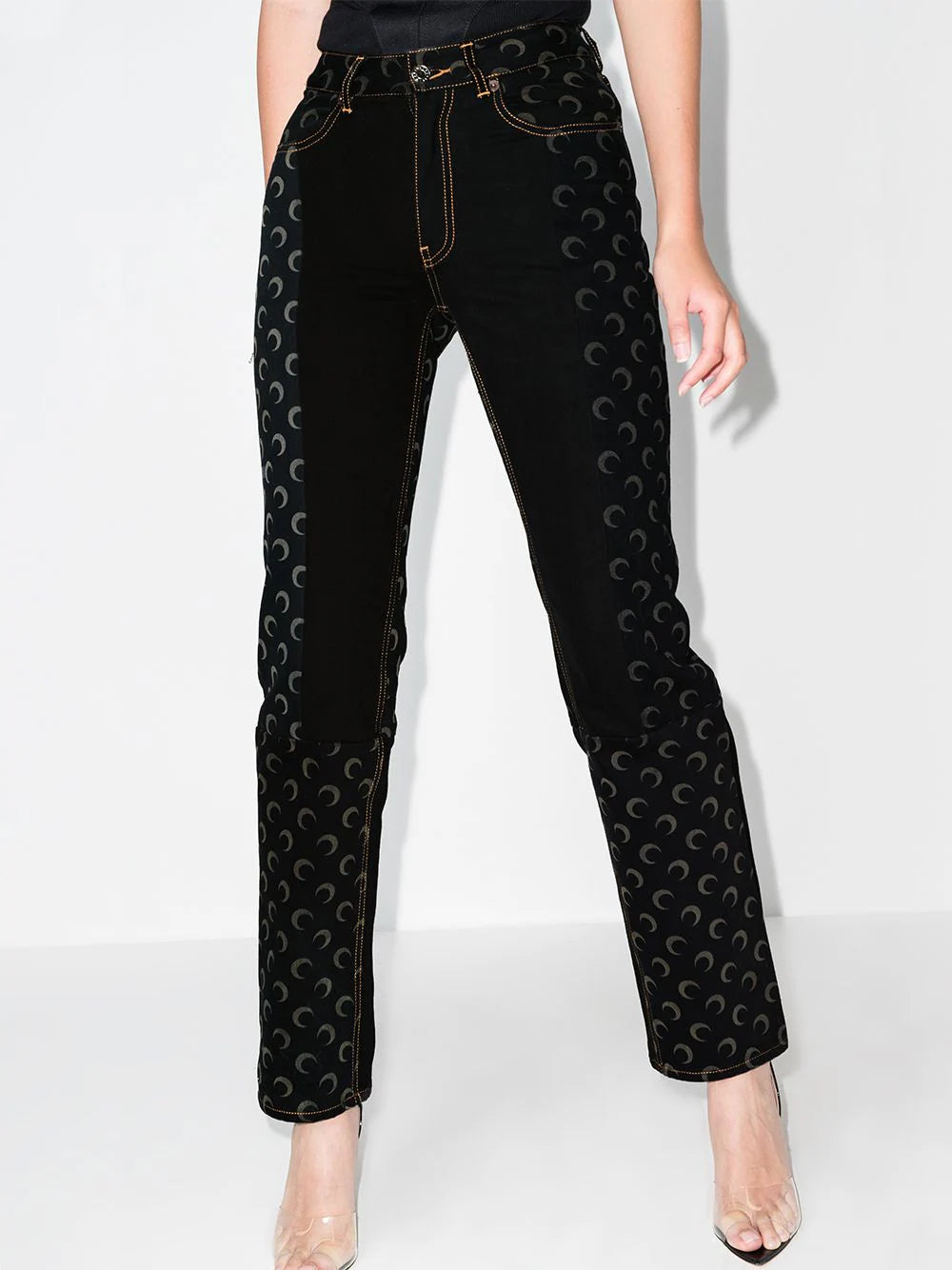 Marine Serre Moonデニム　ブラック Marine Serre denim jacket Moon Laser Denim Trucker Jacket PRM EU