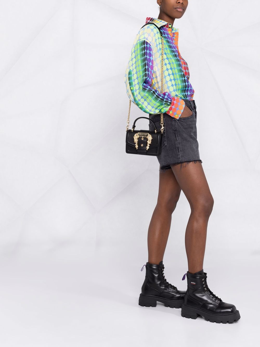 【関税込み】Versace Jeans Couture ブラック Couture1 ベルト Couture1 Belt Black,Print | VERSACE US