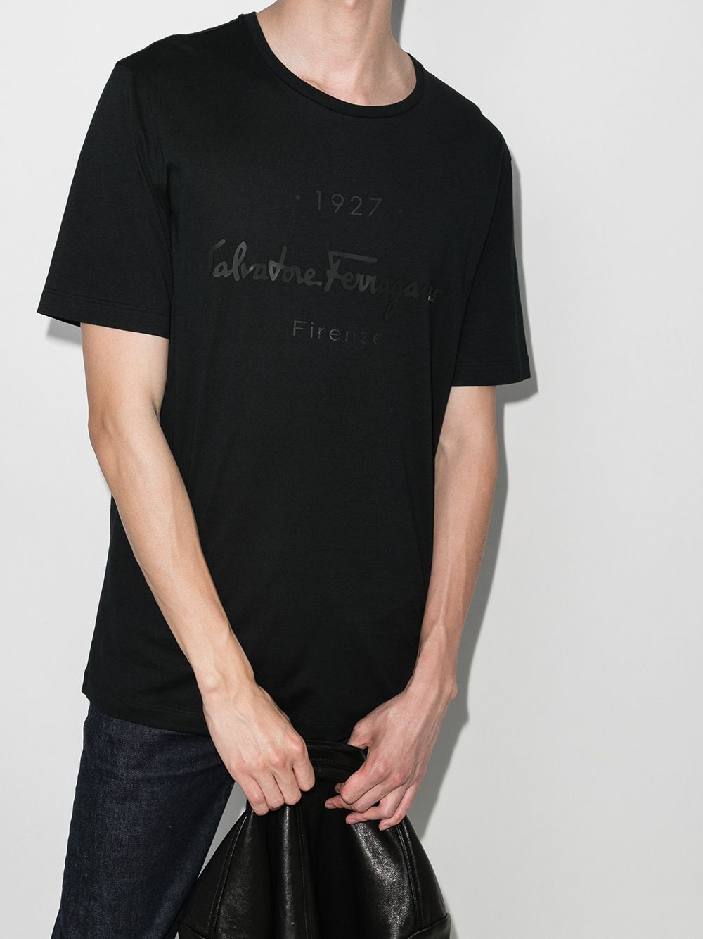 SALVATORE FERRAGAMO 1927 Signature Logo T-Shirt Black