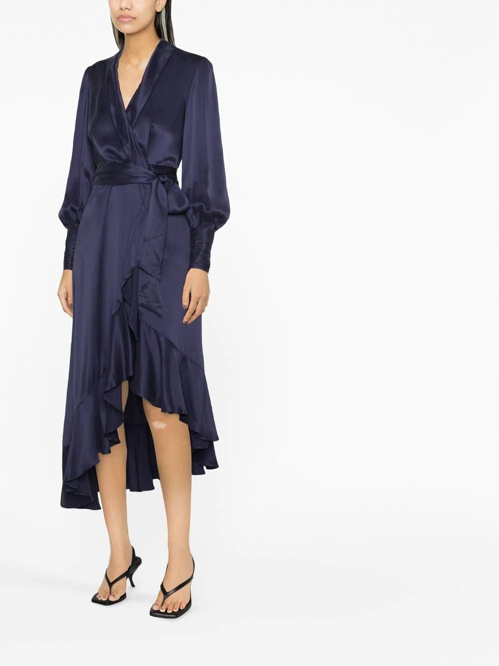 black sequin wrap mini dress ZIMMERMANN WOMEN Silk Wrap Midi Dress Navy – MAISONDEFASHION.COM