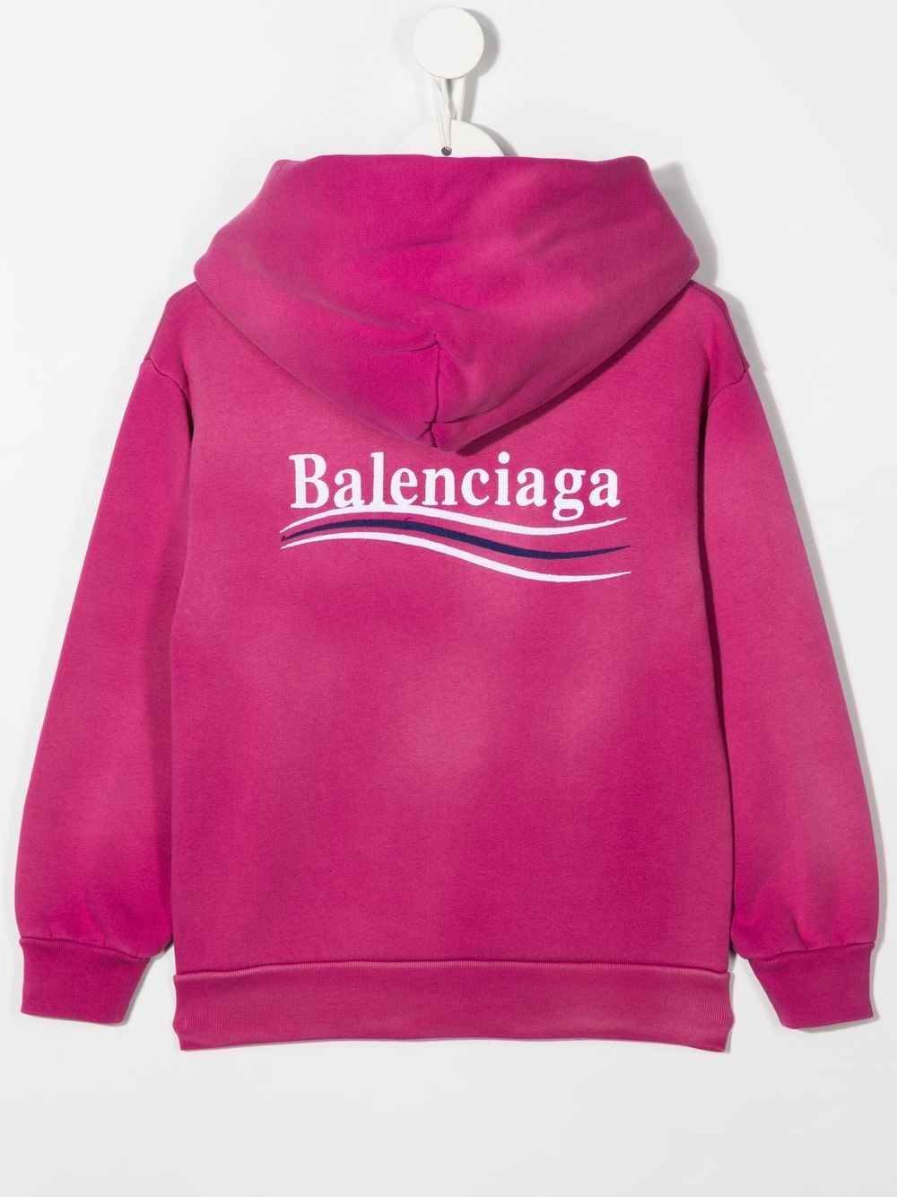 BALENCIAGA KIDS Political Logo Printed Hoodie Pink