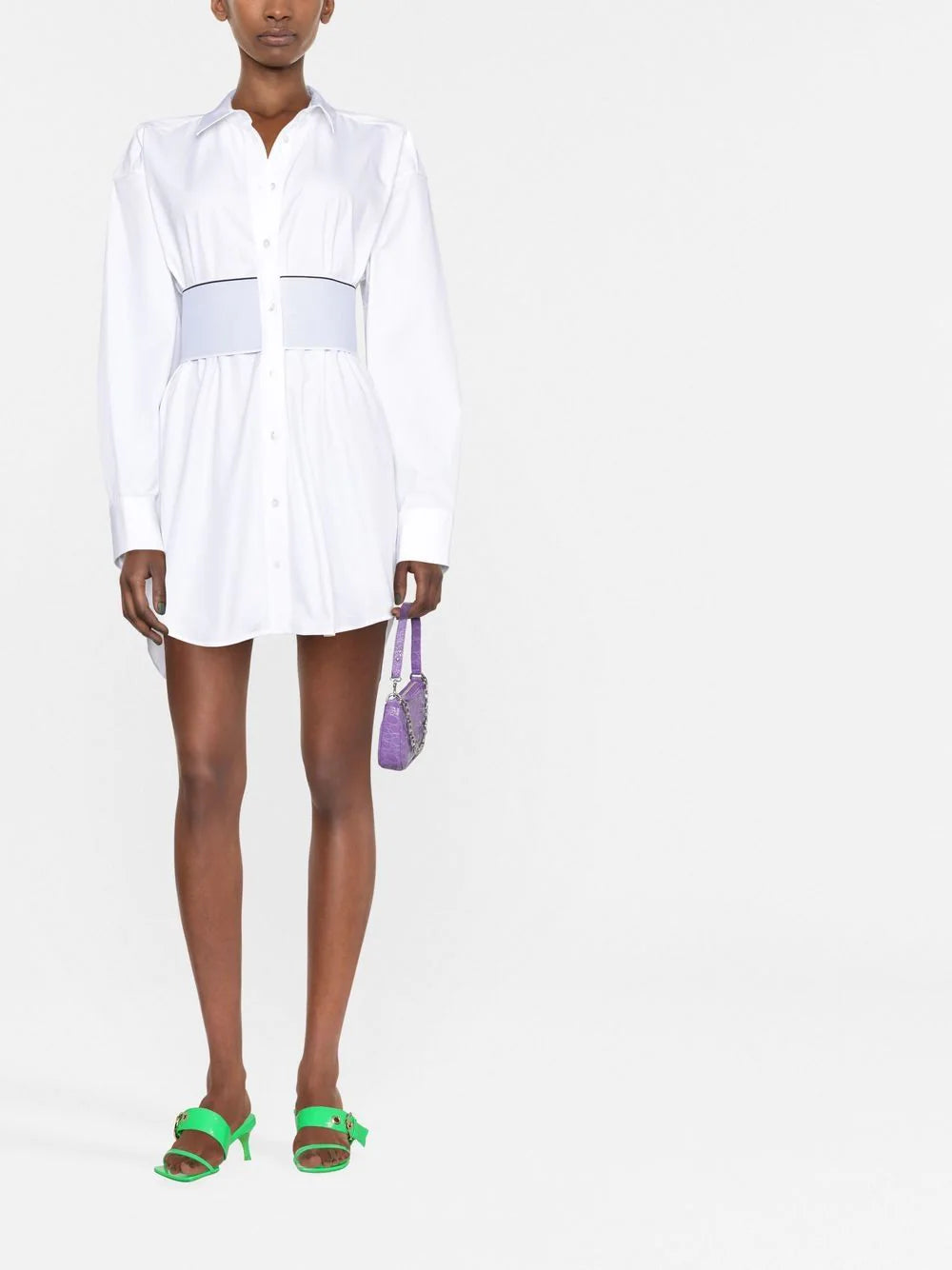 t alexander wang long sleeve dress ALEXANDER WANG WOMEN Elastic Shirt Dress White – MAISONDEFASHION.COM