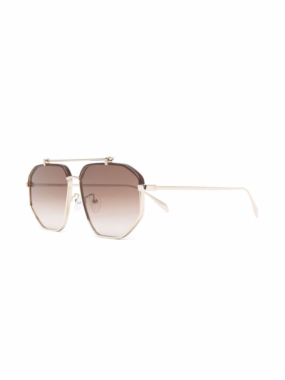 ALEXANDER MCQUEEN Oversized frame sunglasses Gold/Brown  display picture 1
