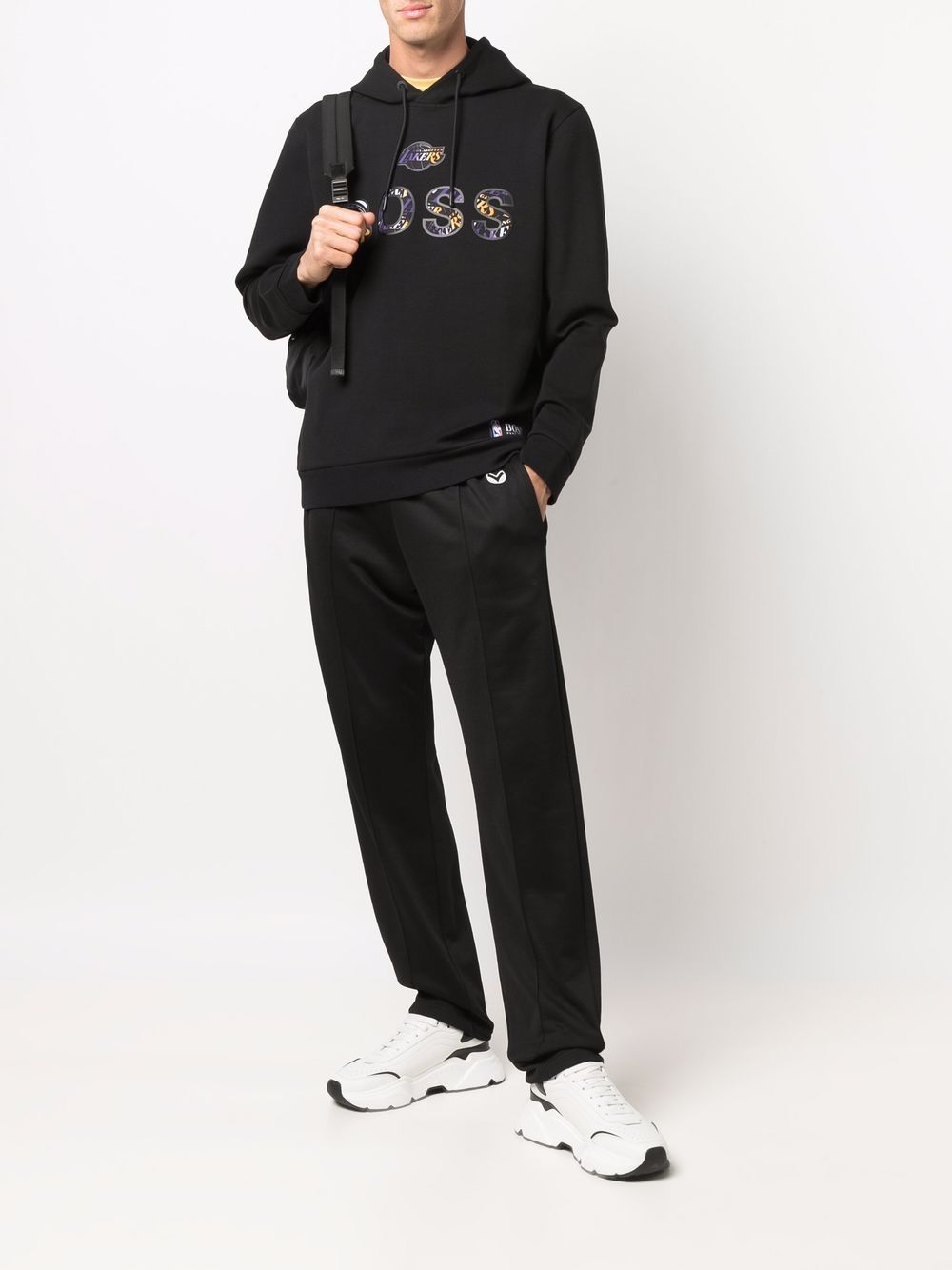 BOSS X NBA Lakers Logo Hoodie Black – MAISONDEFASHION.COM