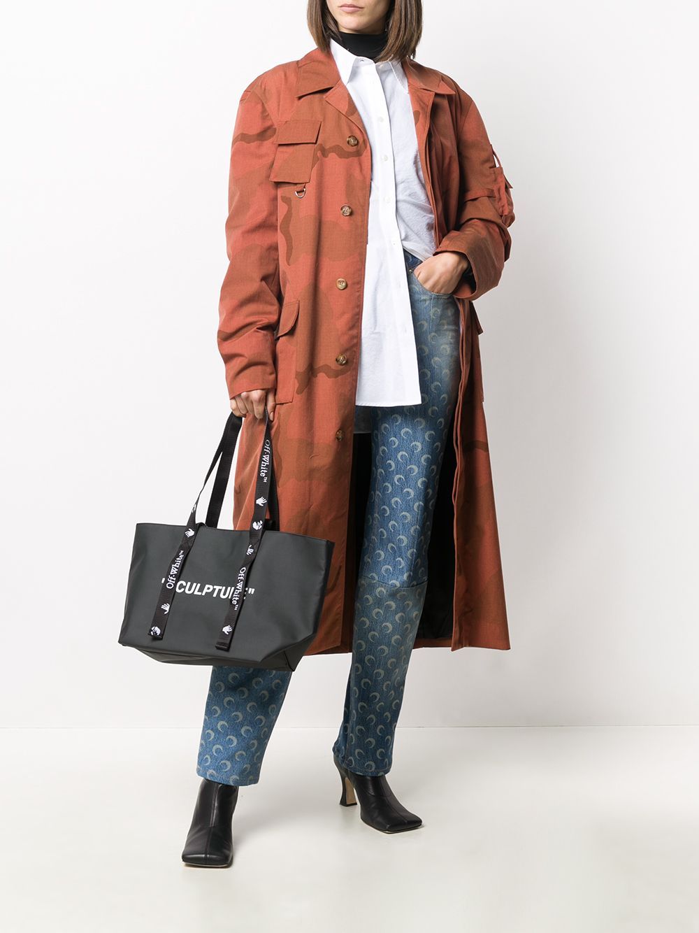 OFF-WHITE Sculpture Small Tote Bag Black/White –