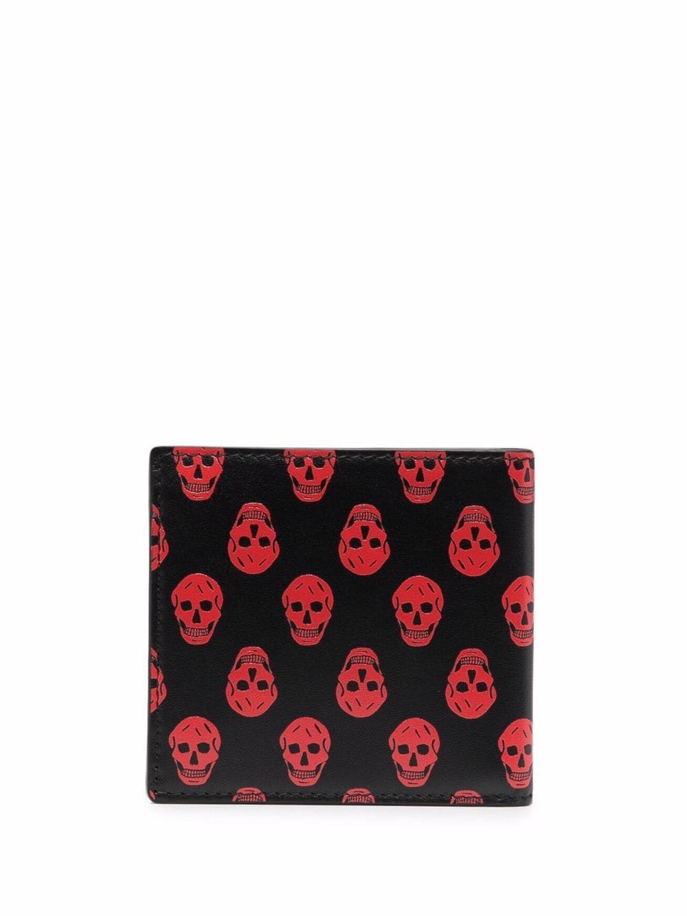 ALEXANDER MCQUEEN Skull-print leather wallet Black/Red