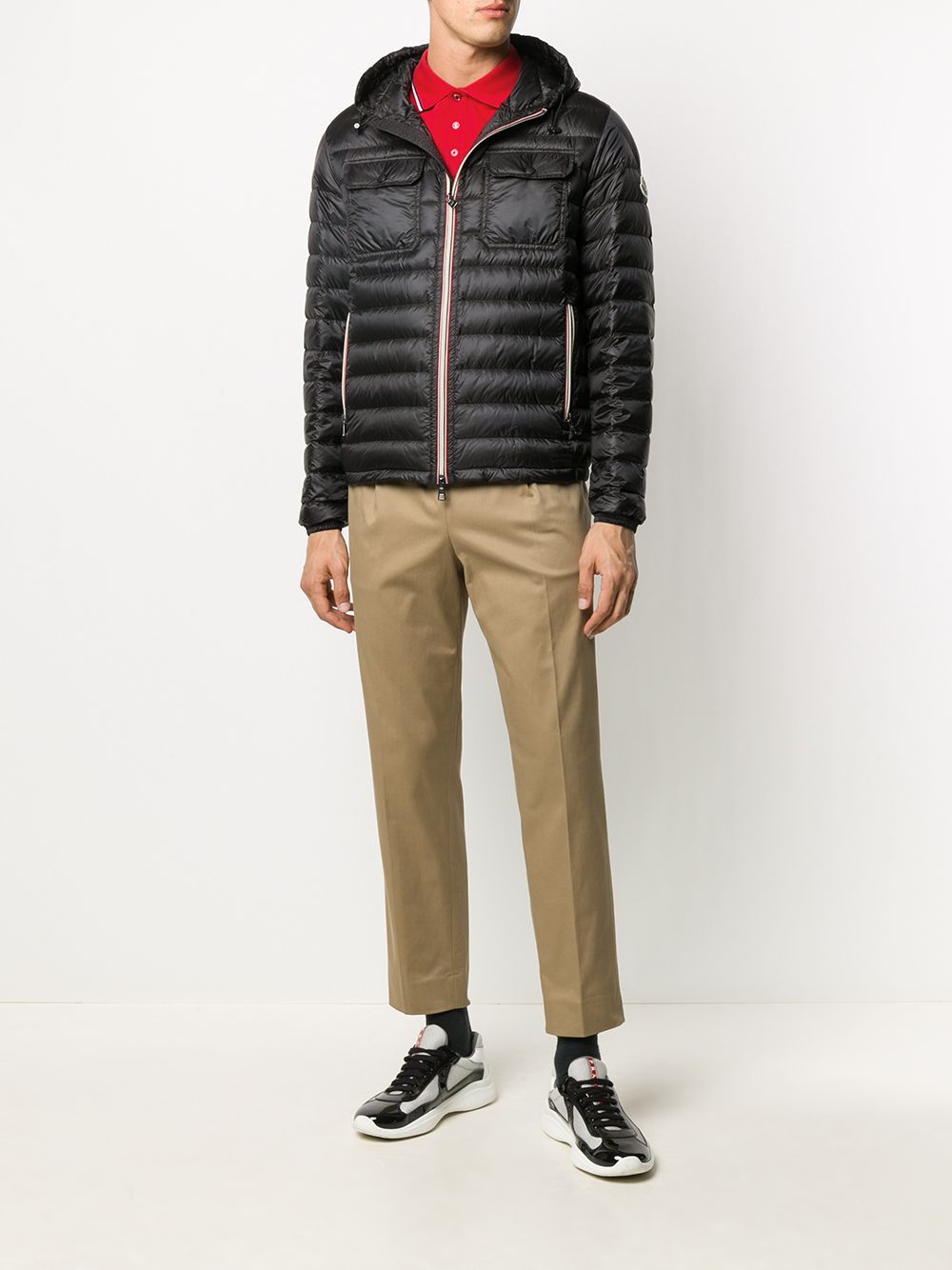 MONCLER logo polo shirt Red - MAISONDEFASHION.COM