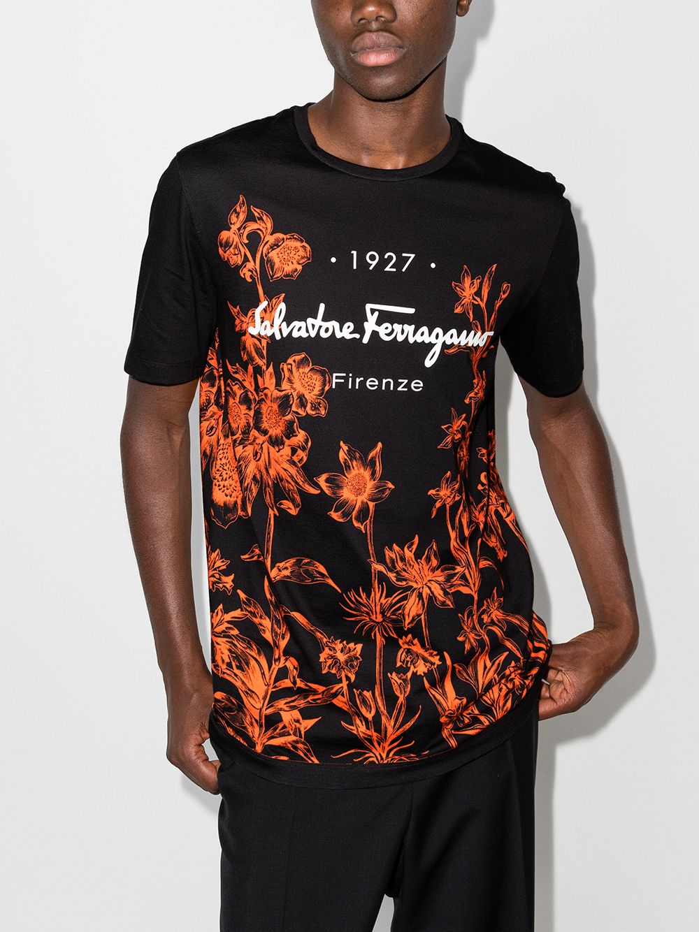 SALVATORE FERRAGAMO 1927 Signature T-Shirt Black –