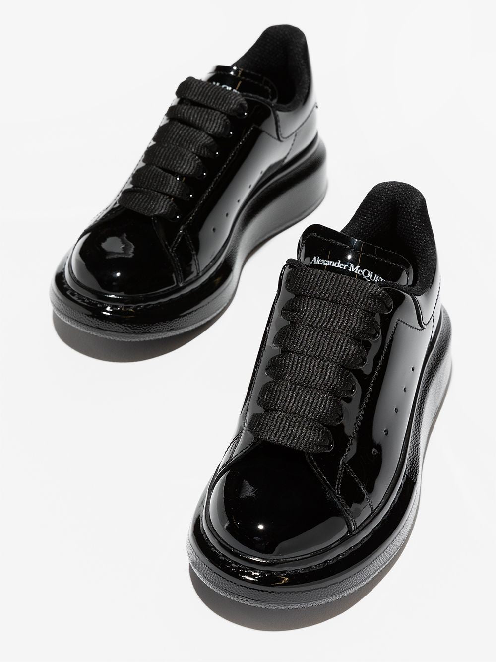 ALEXANDER MCQUEEN KIDS Oversized Sole Sneakers Gloss Black - MAISONDEFASHION.COM