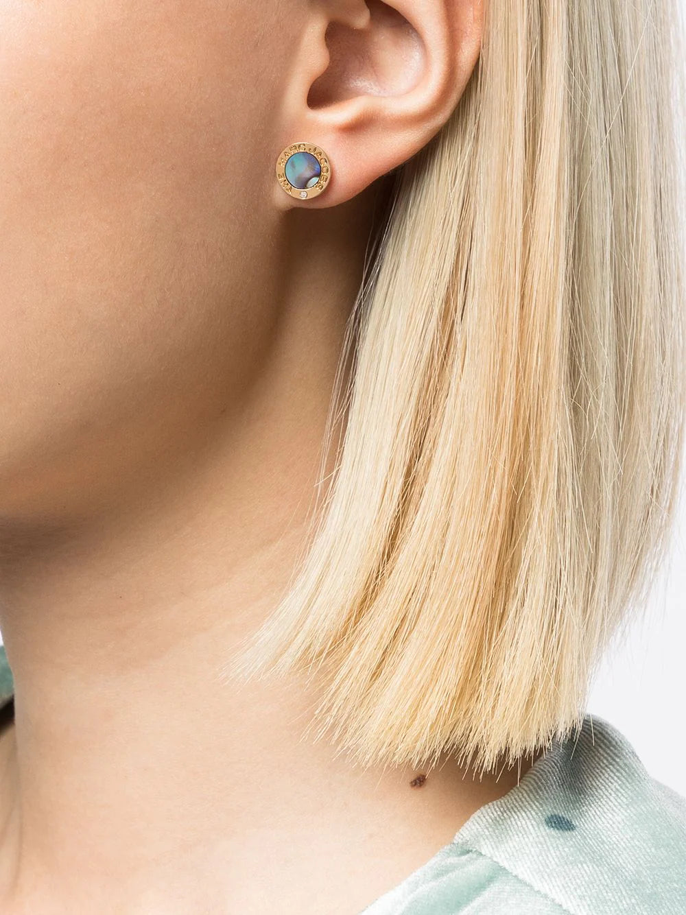 MARC JACOBS WOMEN Medallion Abalone Stud Earrings Gold