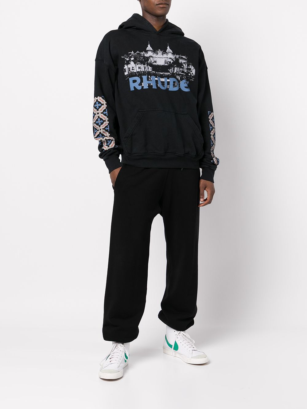 RHUDE Casino Hoodie Black - MAISONDEFASHION.COM