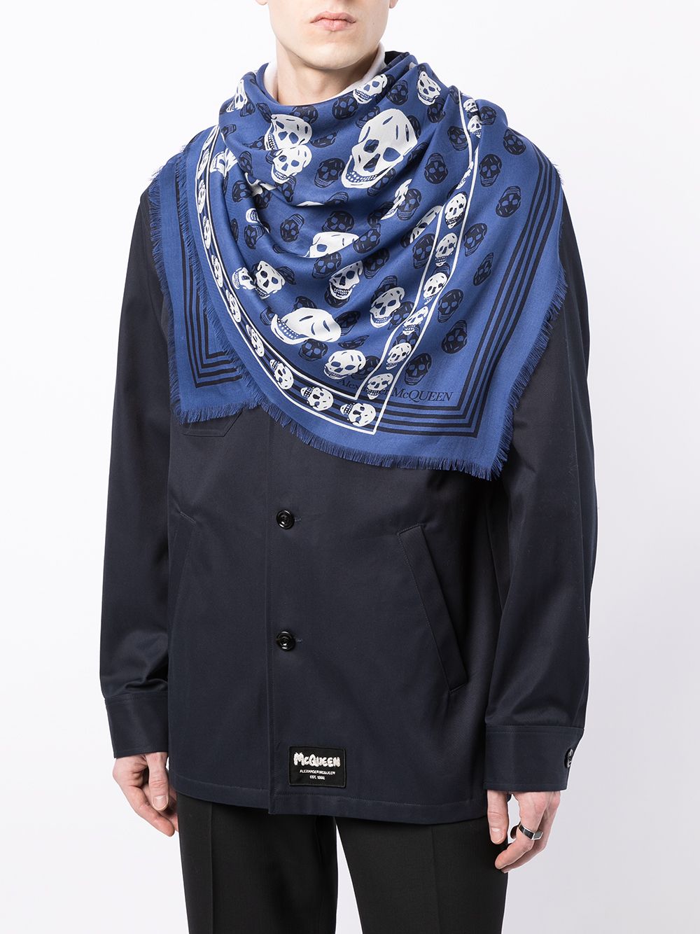 ALEXANDER MCQUEEN skull-print scarf Blue – MAISONDEFASHION.COM