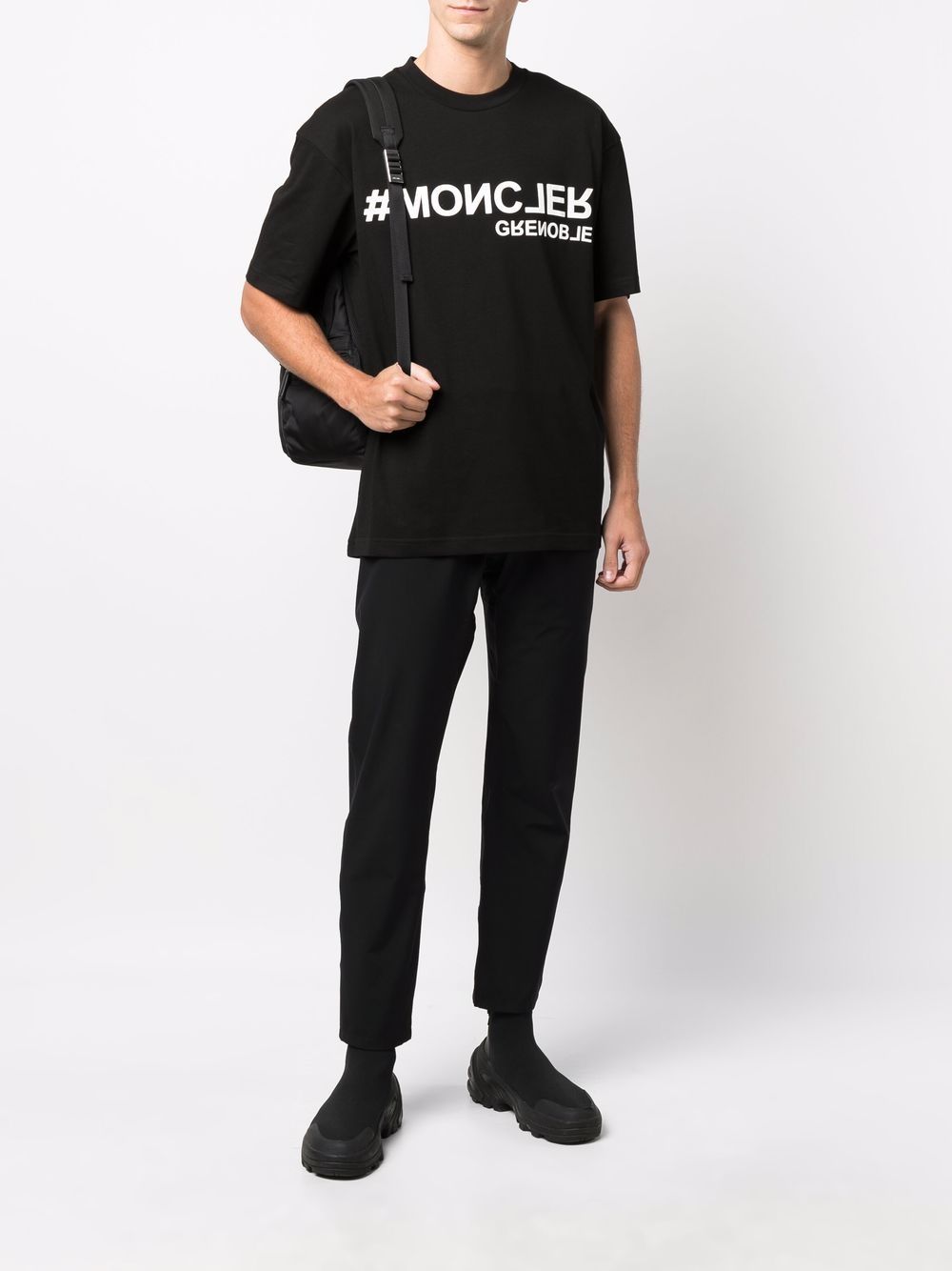 MONCLER GRENOBLE Logo Print T-Shirt Black/White